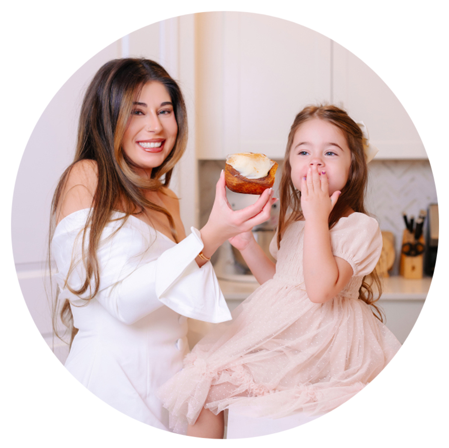 Mother and daughter enjoying drinks together