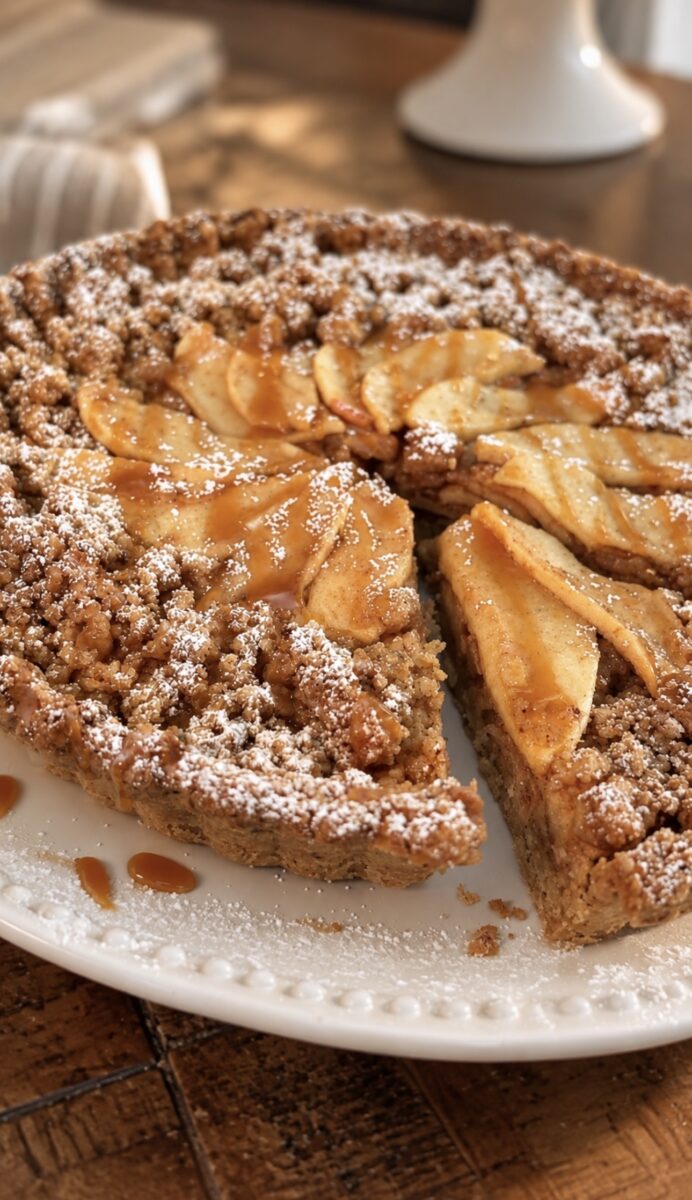 Salted Caramel Apple Crumble Tart